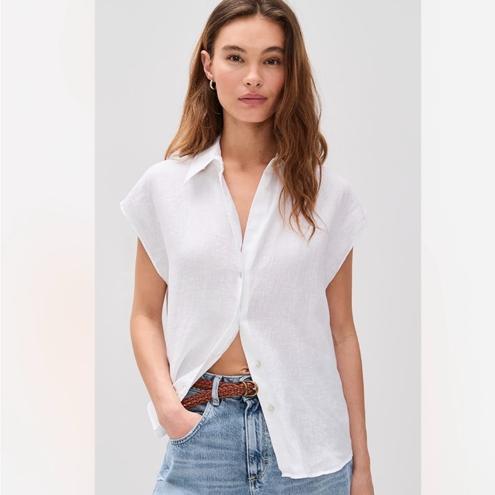 VINCE SHAPED COLLAR CAP SLEEVE BLOUSE Size S Small New with tags $295 - Picture 1 of 10